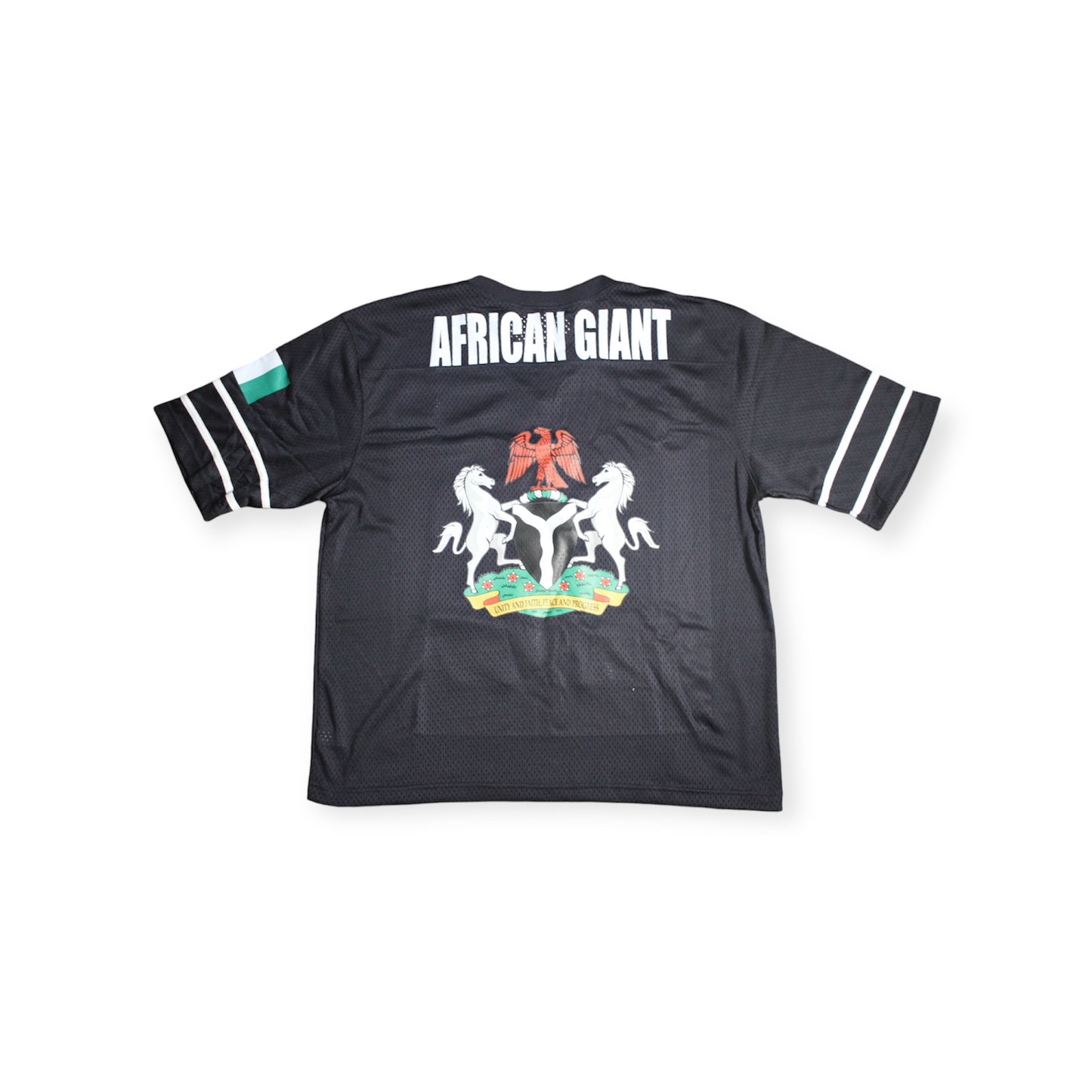 Black Unisex Nigerian Coat of Arms Football Jersey
