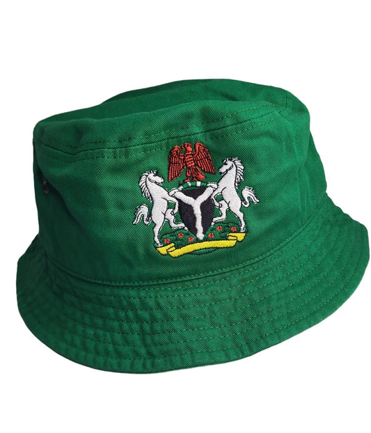 Green Nigerian Coat Of Arm Bucket Hat